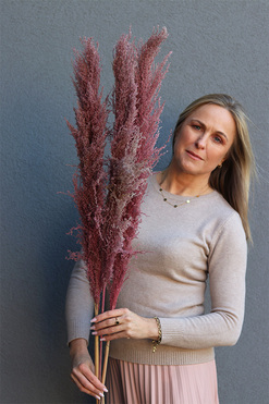 Pampasy Pink Long, bukiet suszonych traw, 3szt, wys.125cm