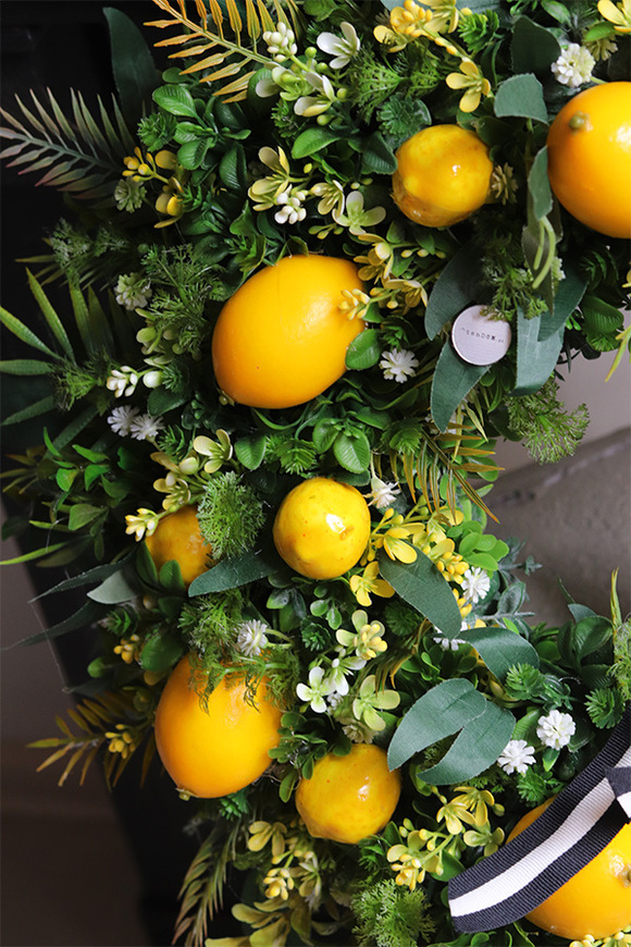 Citrones 5, zielony wianek na drzwi z owocami