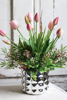 Heruta, kompozycja wiosenna z gumowymi tulipanami, wys.40cm