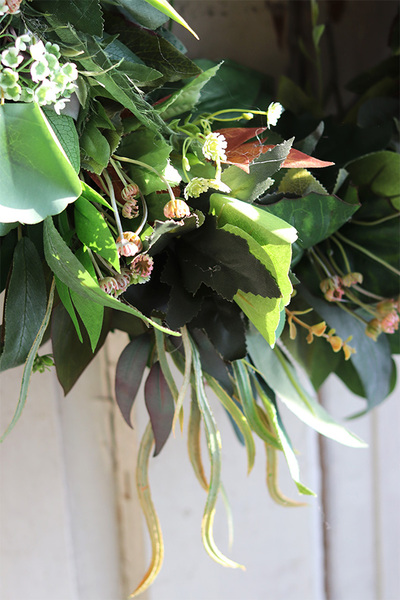 Green Leaves 2, zielony wianek na drzwi, śr.40cm 