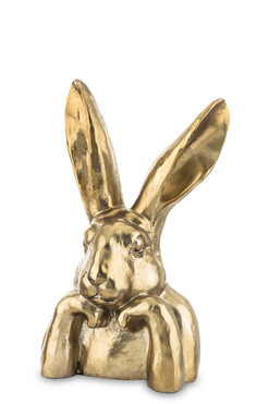 Zając Myśliciel A, figurka zajączek wielkanocny, złoty, wys.37cm