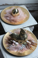 stroik wielkanocny z piórami, Kura Pastellowo, śr.33cm