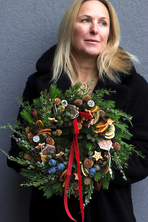 Magiczna Zima, świąteczny wianek na drzwi