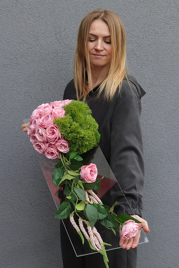 Clear Design Roses Pink, komplet dekoracji nagrobnych