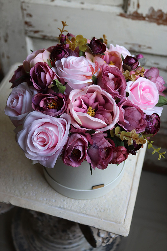 Florito Pink, flowerbox z różowymi kwiatami, wys.25cm 