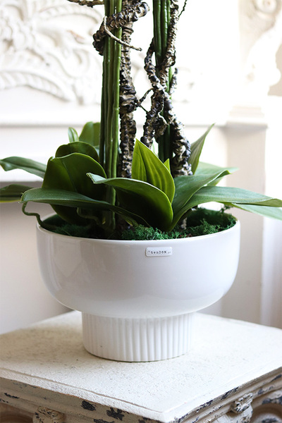 Japandi Orchid Big, sztuczny storczyk w ceramicznym pucharze
