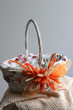 OD RĘKI Siła Woli, dekorowany koszyczek wielkanocny, wys.30cm