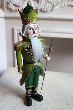 Santa Claus, figurka bożonarodzeniowa, zielony, wys.31cm