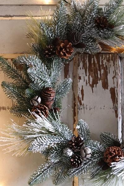 Świąteczny Kolor Big 2, bogaty wianek świąteczny LED