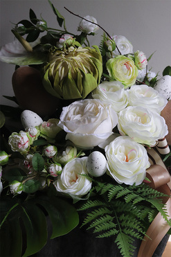 Luksuria Easter Volcan, wielkanocna kompozycja nagrobna w misie, wys.44x60cm 