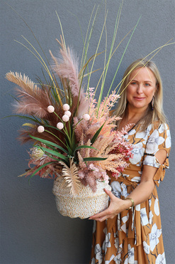 Parise, sztuczna trawa w koszu z ziołami, wys.90cm 