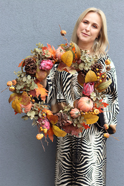 Orchard, jesienny wianek z proteą, śr.56cm 