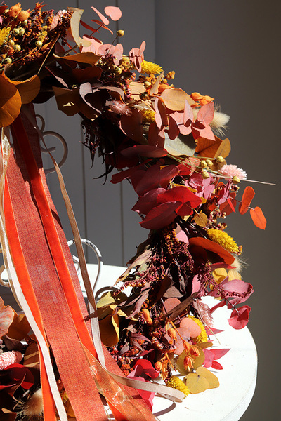 Boho Hreya, dekoracyjny wianek ze stabilizowanych roślin, śr.35cm