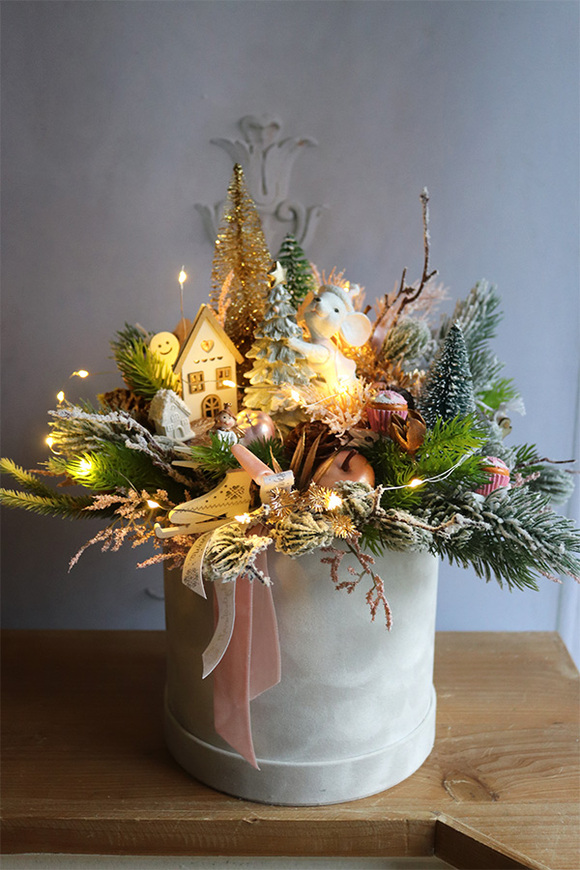 Childhood Big Pink, flowerbox świąteczny