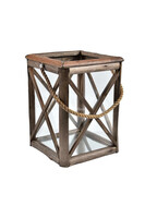 Wood Old 3A, lampion drewniany z kloszem