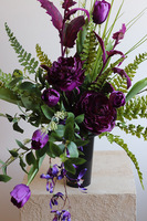 Purple Flowers, komplet dekoracji nagrobnych