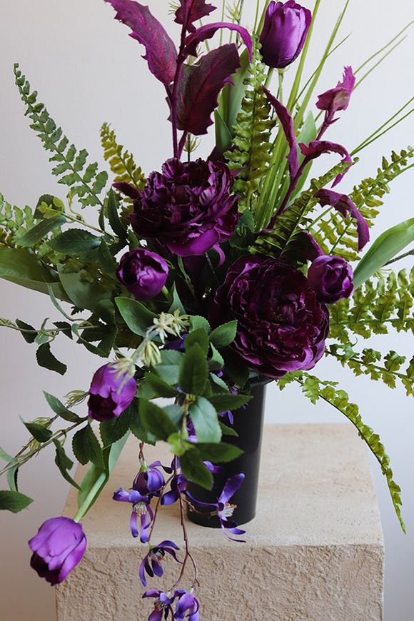 Purple Flowers, komplet dekoracji nagrobnych