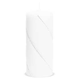 Elegance, świąteczna świeca w kształcie walca, biała, wys.17cm