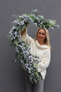 OD RĘKI Biel w Parku, zimowa girlanda z jagodami, dł.150cm 