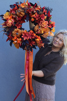 Hallo Autumn, gęsty jesienny wianek na drzwi, śr.52cm