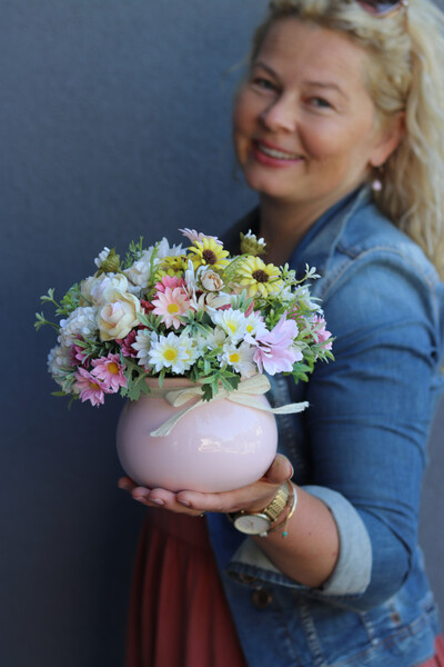 Błogie Lato, kompozycja kwiatowa w naczyniu