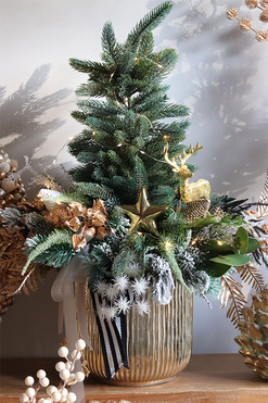 Jerusalem Gold, świąteczna choinka z dekoracją LED, wys.65cm 