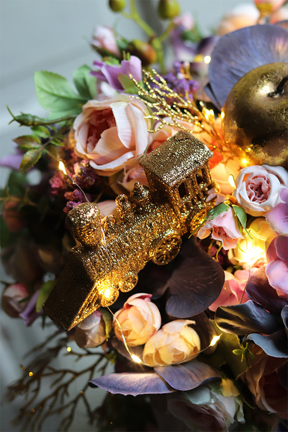 Fioletta Goldi LED, flowerbox świąteczny z orchideą