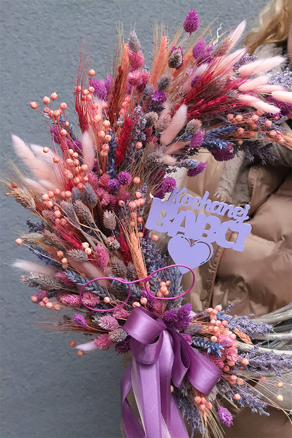 Babcine Okulary, asymetryczny wianek z suszem