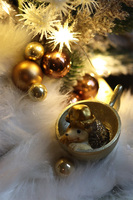 Kraina Misiów LED, świąteczny stroik na tacy