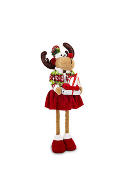 Świąteczny Rudolf D, laleczka zimowa stojąca renifer, wys.63-47cm