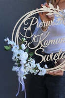 Pierwsza Komunia Święta, pamiątkowy wianek dekoracyjny okrąg