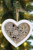Merry Xmas, drewniana zawieszka serce