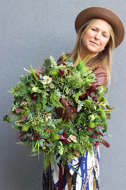 Green Home Design, zielony wianek, śr.36cm