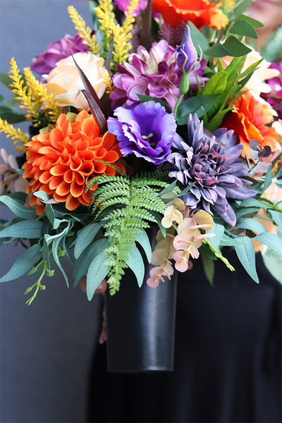 Jesień Życia, jesienny bukiet nagrobny we wkładzie