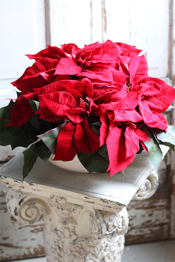 Gwiazda Betlejemska Biała Villa, wysokiej jakości sztuczna roślina, wym.30x50cm 