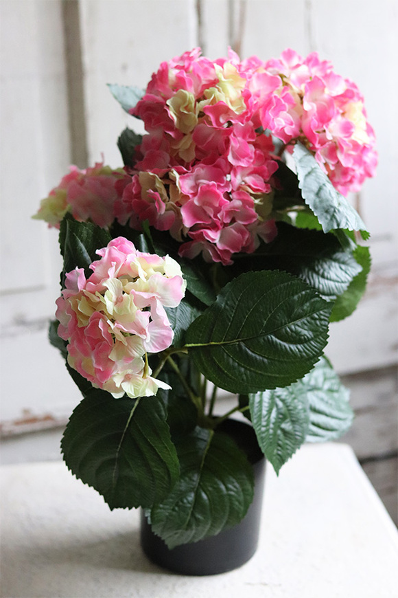doniczkowa hortensja Pink, wysokiej jakości sztuczne kwiaty, wys.40cm 