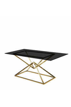 Everson Simple, stół stal szlachetna, złoty, wym.160x90x75cm