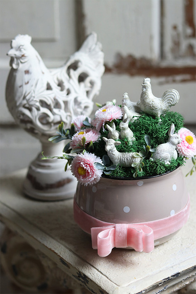 kompozycja w naczyniu, Wielkanocna Zagroda, wym.20x16cm 