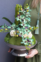 Dekoria Elegant Villa, zielony storczyk w pucharze