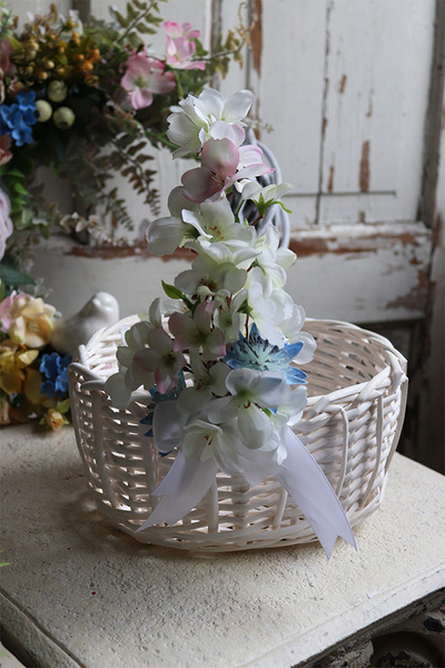 Gefra Blue, dekorowany koszyczek wielkanocny, wys.28cm