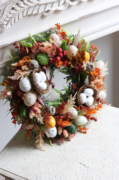 Kurnik, wielkanocny wianek z jajkami, śr.32cm