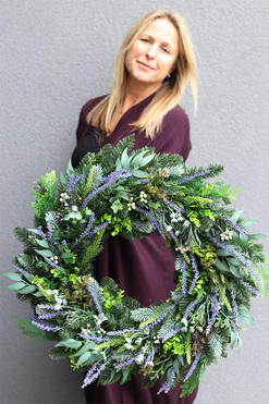 Heather 2, duży bogaty wianek z wrzosem, śr.59cm 