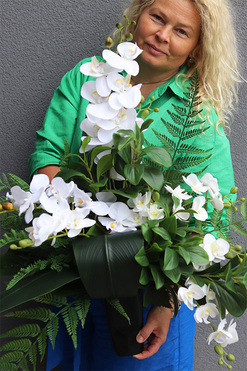 Orchidera Classica, bukiet nagrobny we wkładzie, dł.68cm 