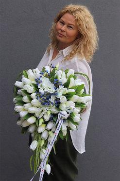 White Heart, dekoracja nagrobna w kształcie serca, wym.30x56x46cm 