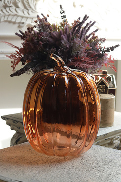 Glass Pumpkin, dekoracyjna dynia szklana, B, wym.24x20cm 