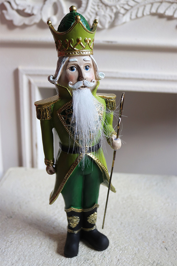 Santa Claus, figurka bożonarodzeniowa, zielony