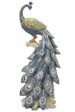 Peacock A, figurka pawia, wym.37x15x10.5cm