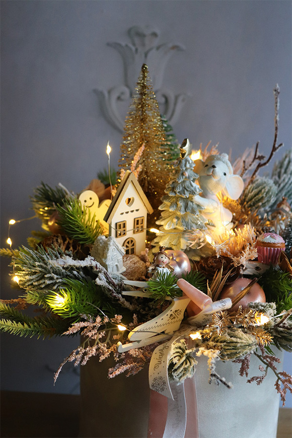 Childhood Big Pink, flowerbox świąteczny