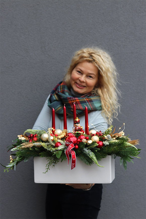 Red&Gold, świąteczny stroik adwentowy LED