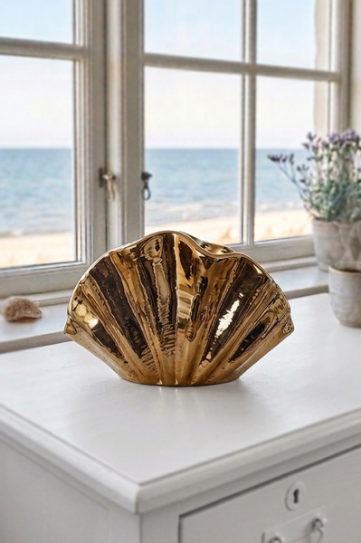 Pacific, figurka muszelka, złota
